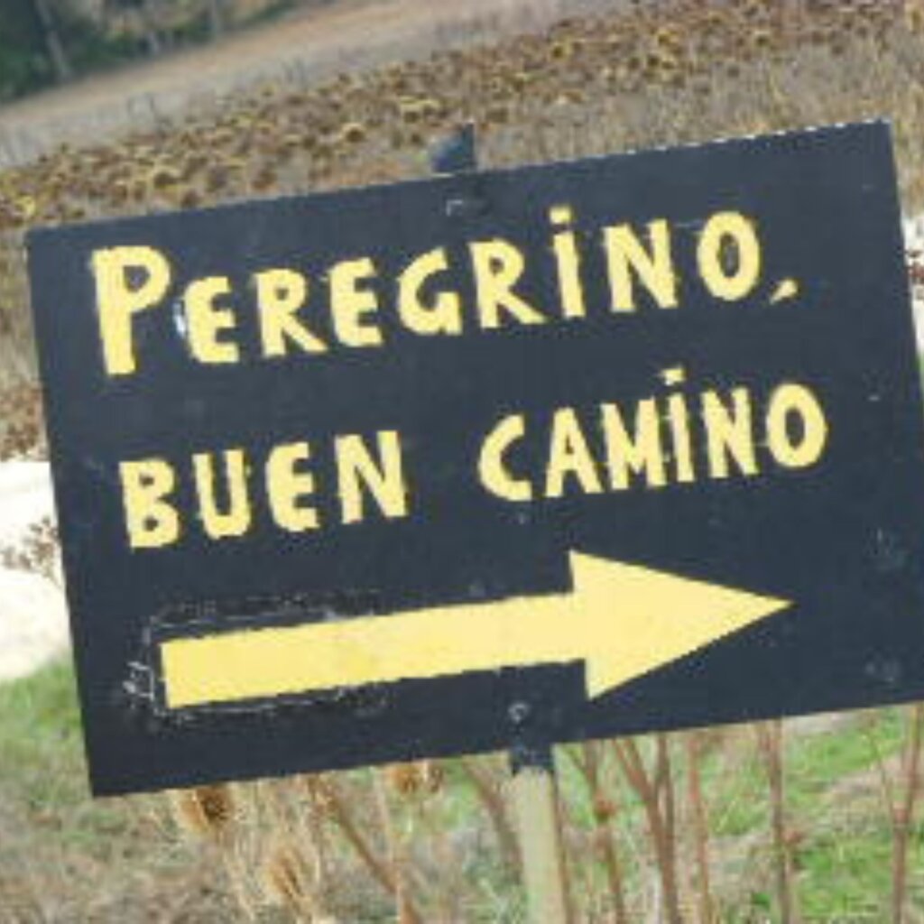 photo of sign with words Peregrino Buen Camino