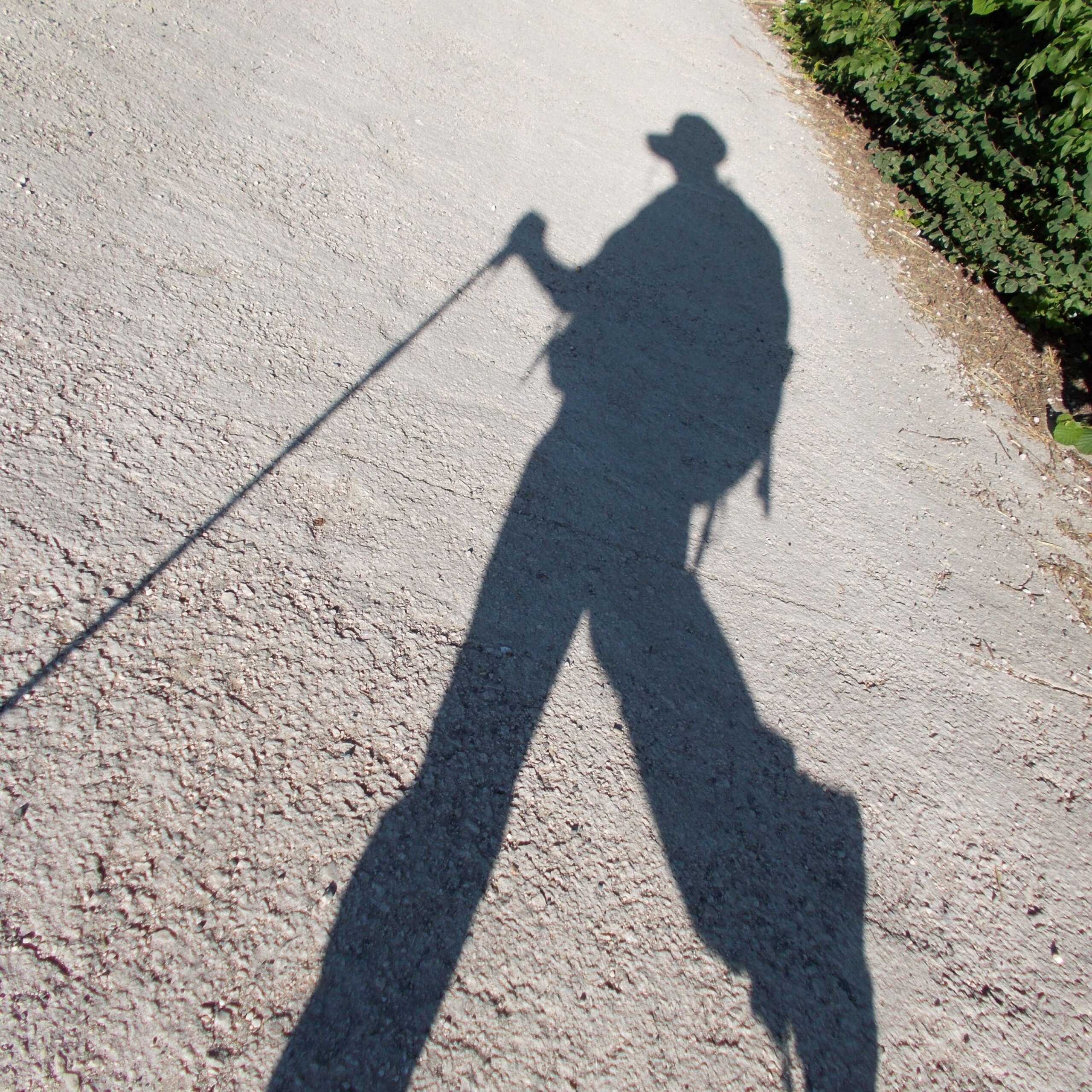photo of pilgrim shadow on the Camino Francés