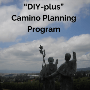 photo of two statues with words DIY-plus Camino Planning Program